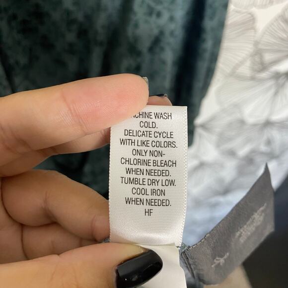 Simply Vera Vera Wang Teal Blouson Smocked Long Sleeve Dress Women's Size Large - Picture 5 of 10